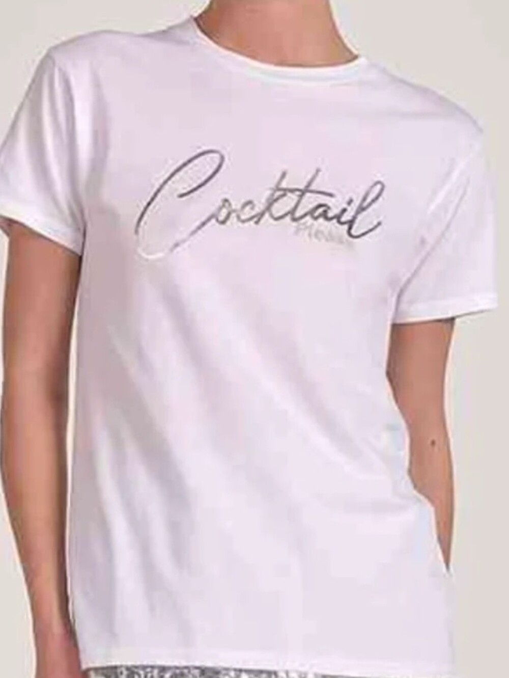 NWT Elan 100% Cotton cocktail short sleeve t-shirt in white Sz XL
